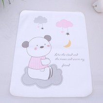 베베원 곰돌이 핑크 유아 방수요