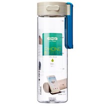코멕스 폰앤보틀 트라이탄 물병 스마트폰 거치형, 블루, 550ml