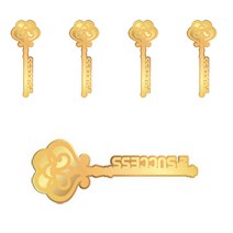 럭키심볼 24K골드 성공의 황금열쇠 전자파 차단 스티커, 혼합 색상, 5개입