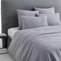 라흐두뜨 심플 스티치 라인 린넨 이불커버 F696657, moyen grey