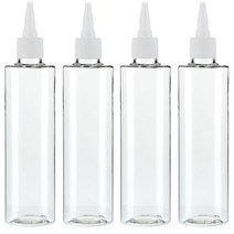 병도매닷컴 투명 뾰족 흰색마개 공병 ACL200, 200ml, 4개입