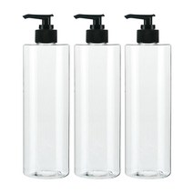 병도매닷컴 ATL500 투명 주방 디스펜서 범프 검정마개 공병, 500ml, 3개입
