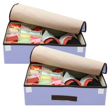 마켓감성 린넨 다용도 속옷정리함 퍼플, 2개입