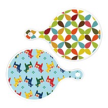 로엠디자인 서빙 원형 도마 보드 2p 플로랄리패턴 세트, 플로랄리패턴, 달라홀스, 1세트