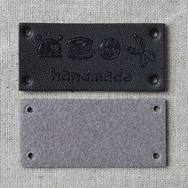 동화상가몰 핸드메이드용 인조가죽라벨 48 x 22 mm, 다크브라운, 8개입