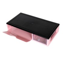 하라코리아 다용도 A4 정리함 1단 1서랍 핑크 블랙, 1개