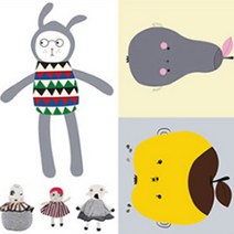 패브릭아트 스칸디나비아 푸드컷 커트지 원단 110 x 64 cm, 혼합 색상