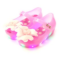 오즈키즈 여아용 꽃피는날 LED 젤리슈즈
