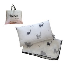 티피 여름 유아 거즈 낮잠이불 세트 중형 베개솜 포함 + 부직포 가방, 토니