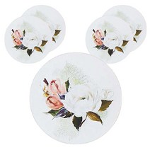 엘라다이닝 미네랄 방수 티 코스터 5p, 화이트플라워