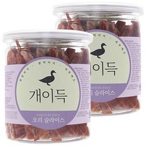 개이득 반려견 간식 200g, 오리 슬라이스 맛, 2개입