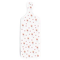 로엠디자인 양면 서빙도마 핑크로즈, 홍황색플라워, 1개