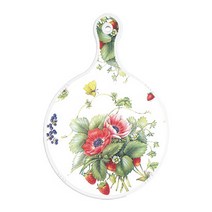 로엠디자인 양면 원형 서빙도마 산딸기아트웍, 노란장미넝쿨, 1개