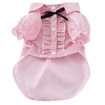 윰 반려동물 퍼프슬리브 넥타이 커플셔츠, 레드