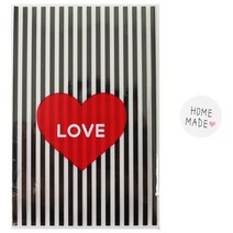 황씨네도시락 하트 속포장 봉투 블랙 100p + 홈메이드 스티커 하트 소 100p, 1세트