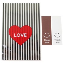 황씨네도시락 하트봉투 블랙 50p + 스티커 스마일 직사각 50p, 1세트