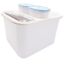오션웰리빙 16kg 쌀통+잡곡통2P 세트, 화이트