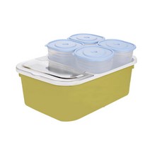오션웰리빙 3kg 쌀통 + 잡곡통4P 세트, 그린