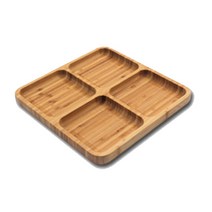 나리히라 대나무 4절 나눔 트레이, 혼합 색상