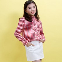 또래친구 여아용 JN체크남방