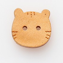 HR빅버튼 나무단추 고양이 15mm, 베이지, 4개입