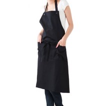 비엘리빙 심플 작업 에이프런 앞치마, 블랙, 1개