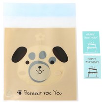 황씨네도시락 접착 애니멀 봉투 강아지 100p + 케이크 생일 스티커 민트 100p, 1세트