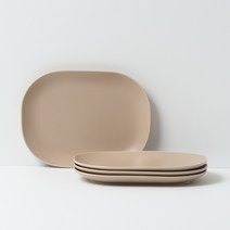 보울보울 레트로라인 오발플레이트 23cm 카라멜베이지, 4개입, 단품