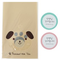 황씨네도시락 비접착 애니멀 봉투 강아지 30p + 스티커 선생님 원형 감사합니다 30p, 1세트