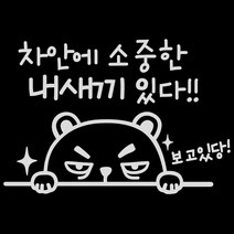 루키마켓 아기임산부 빼꼼지킴이 차량용 스티커 반사, 은은한회색, 1세트