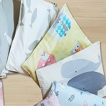 친환경편백아트 3D매쉬 기능성 짱구베개 순면분리형, 숲속부엉이