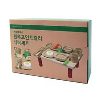 키움하우스 원목포인트 컬러식탁 소꿉놀이세트, 혼합 색상