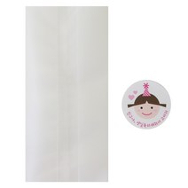 황씨네도시락 반투명M봉투 30p + 고깔 걸 스티커 30p, 1세트