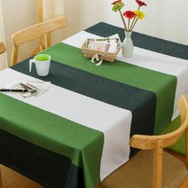 슈퍼식스 3색 스트라이프 린넨 식탁보, 혼합 색상, 140 x 180 cm