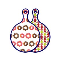로엠디자인 블루에디션 양면 원형 서빙도마 보드 초코도넛, 애플화이트, 1개