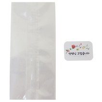 황씨네도시락 투명M봉투 100p + 꽃 사각 스티커 선생님 고맙습니다 100p, 1세트