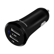 버바팀 3.4A 듀얼 USB 차량용 고속 충전기, 블랙