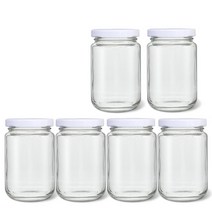미르 M-glass 유리저장병 화이트 380g, 350ml, 6개입