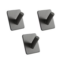 히키스 인테리어 모던 벽후크 사각형 사선타입, BLACK, 3개입