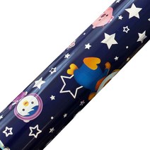 영프라자 뽀로로 비닐 증착 포장지 소 26.5cm x 18m, 네이비, 1개
