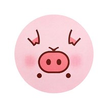 DM 알럽컴 부드러운 원형 마우스패드, 돼지, 1개