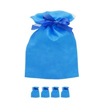도나앤데코 더블리본 선물 복주머니 부직포백 중 26 X 40 cm, 블루, 5개입