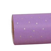 헬로우닝닝 종이 롤포장지 실버하트 53cm x 10m, 바이올렛, 1개