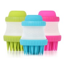 딩동펫 실리콘 샴푸 브러쉬 그린 + 블루 + 핑크, 혼합 색상, 1세트