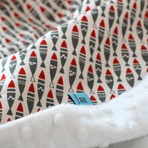 오즈맘 3mm 엠보 극세사 다용도 유아블랭킷, 스몰레드 피쉬