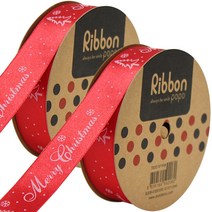 포포팬시 주자 츄리로고 리본끈 25mm 2p, 레드, 13.7m