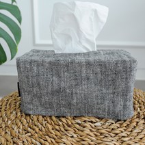 하임앤하임 로지린넨 프릴 각티슈커버, 헤링본 블랙
