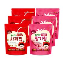 퓨어잇 내이브로 사과칩 12g x 3p + 딸기칩 12g x 3p, 사과맛, 딸기맛, 1세트