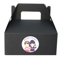 황씨네도시락 핸들상자 블랙 소 30p + 새해복 스티커 소년소녀 30p, 혼합 색상, 1세트