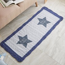 바이데코 순면 워싱 쇼파 앤 주방매트 2단, 트윙클 네이비